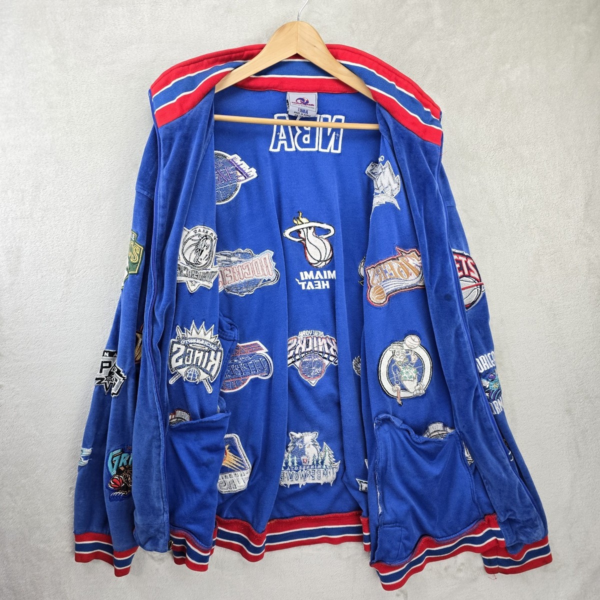 Vintage Unique Generation NBA Teams Patched Logo Velour Jacket