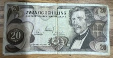 Carl Ritter Currency Austria 20 Schilling Currency 1967 Paper Money Bridge Note