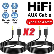 For Samsung S25 S24 S23 S22 S21FE USB-C to 3.5mm Aux Cable Audio Cord Car Stereo