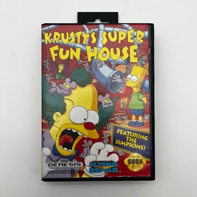 Krusty's Super Fun House Sega Genesis Authentic Tested No Manual