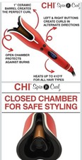 CHI Spin N Curl Ceramic Rotating Curler 1" Red Brand New In Sealed Box