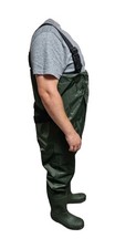 Fishing Waders Green Mens Outdoor Coarse, Fly Fishing, Overalls Boots Size 13 Uk