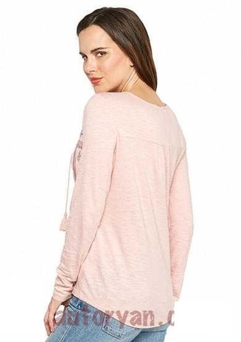 Vintage America Blues Glitter Pink Ema Embroidered Tassel Tie Tunic Top - $59.50 - Picture 2 of 2