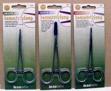 Stainless Steel Hemostat Clamp Tool ~ Smooth, Serrated or Nylon Tip BeadSmith 5"