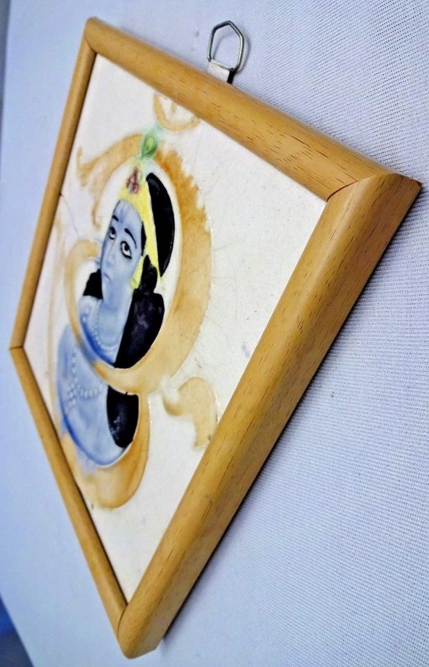 KRISHNA OM AZULEJO MAYÓLICA INDIA GWALIOR PORCELANA VINTAGE CERÁMICA ART NOUVEAU #395 Foto 4 de 4