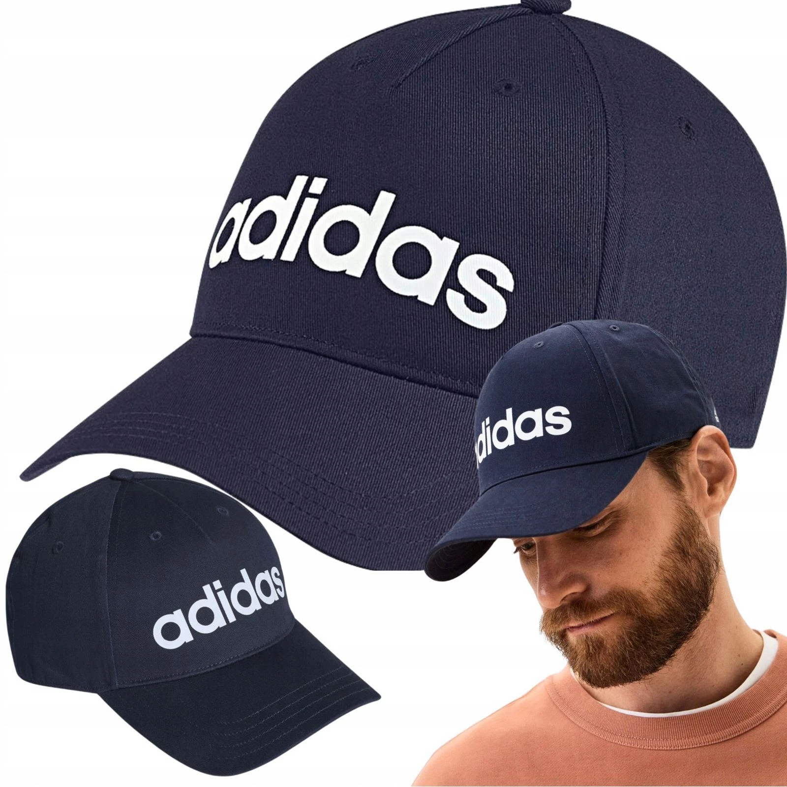 Adidas Men's Cap Daily Trucker Baseball Cap Hat Cappy Navy