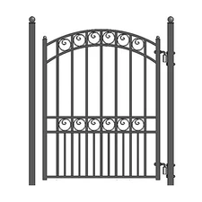 ALEKO Paris Style Black Garden Steel Pedestrian Gate 5' x 4' with 2 Posts