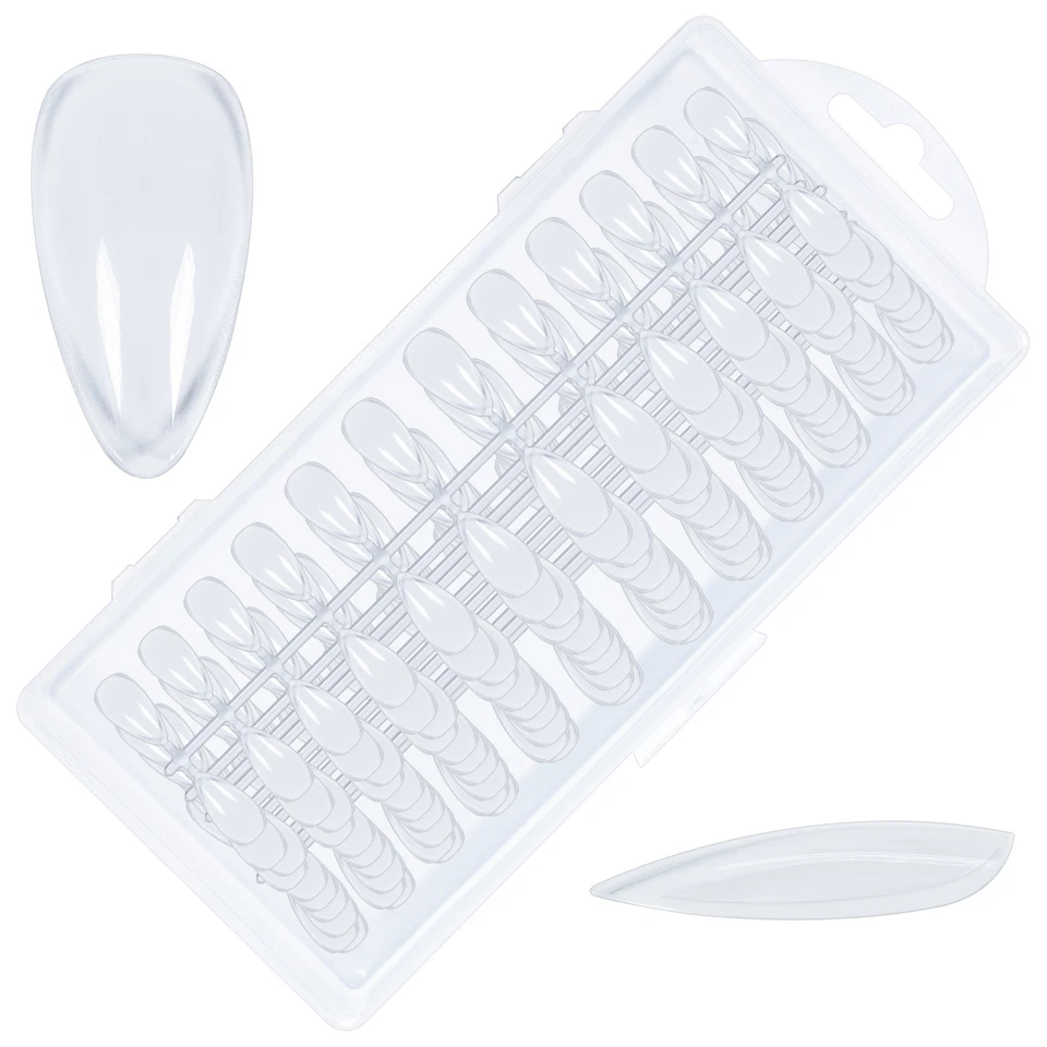 240x Press On Nails Tips Ballerina Almond Stiletto UV LED Gel Acryl Fullcover - Bild 3 von 4