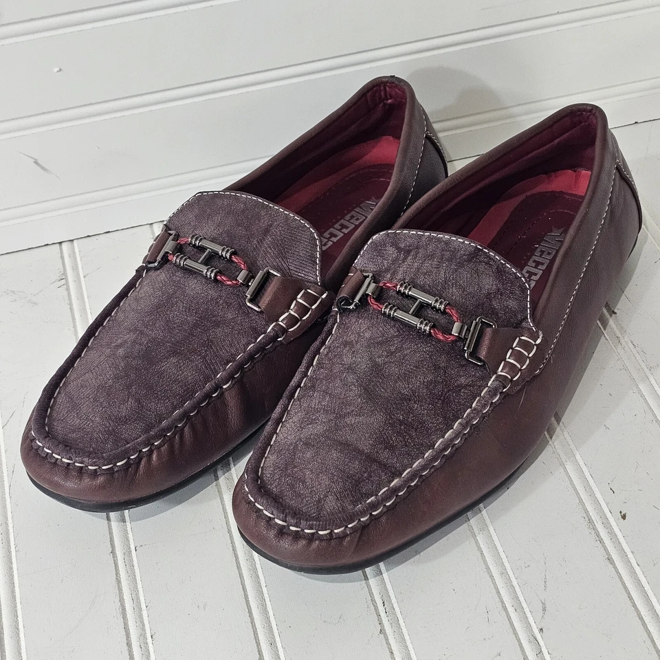 Zapatos mocasines para conducir vino de La Meca para hombre con hebilla de cuero 10,5 sin cordones Foto 2 de 4