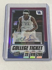 2021 Contenders Optic DP Isaiah Jackson RC Auto College Ticket Prizm 2/25 Purple
