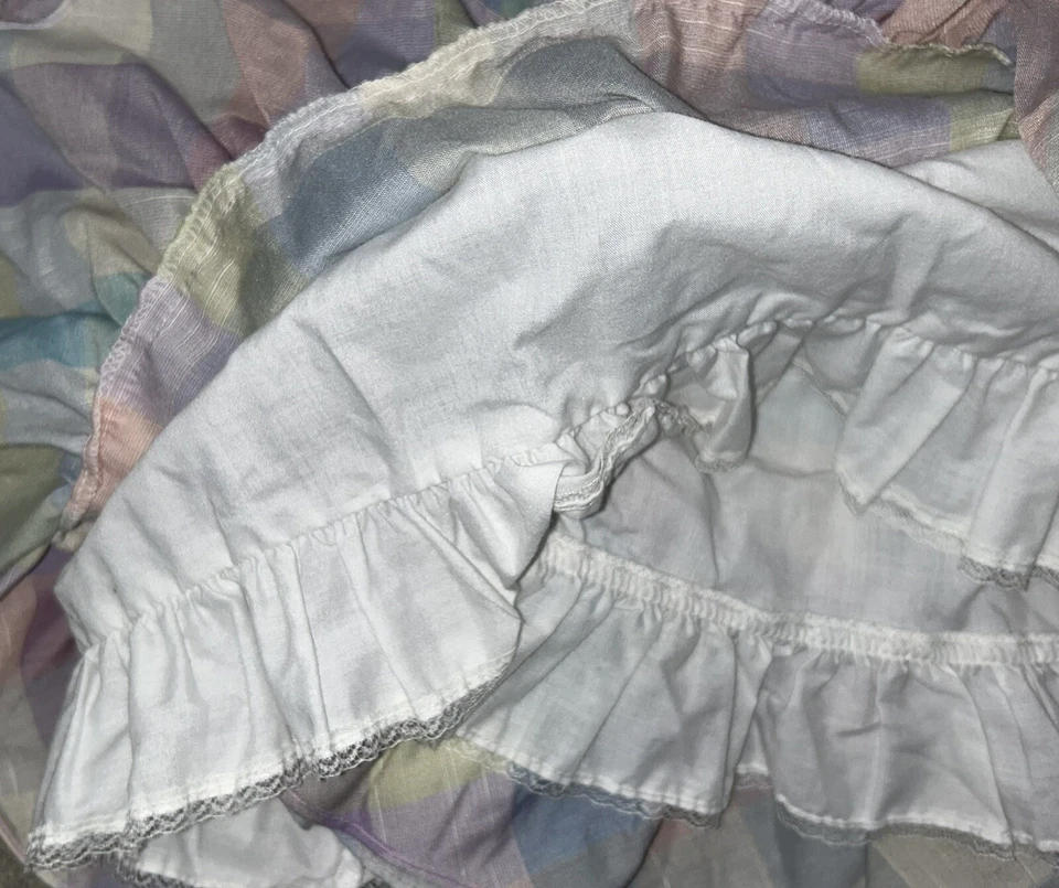 Vintage Martha’s Miniatures Fussy Pastel Plaid Pinafore Dress 6X GUC Easter - Image 4 of 4