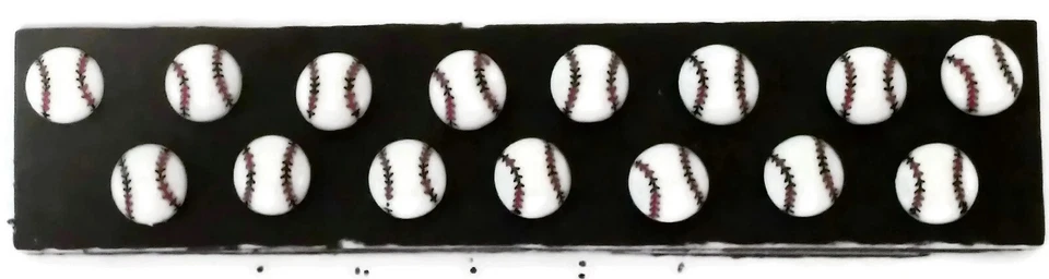 Mini BASEBALL Sport Thumb Tacks - Set of 15 Handmade Decorative Push Pins - Image 4 of 4