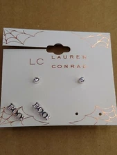 Lauren Conrad - 2 Pairs Earrings - Color: Silver Tone