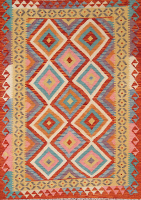 Wool Reversible Kelim Kilim Rugs Flatweave Tribal Wool Carpet 4x6 ft