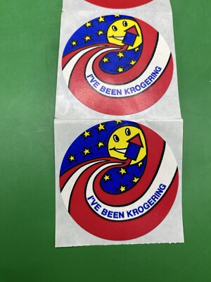 Vintage 90 s Kroger Store Round Stickers  I ve Been Krogering  Set Of 6