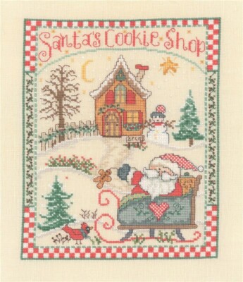 Gail Bussi  Counted Cross Stitch Pattern Leaflet~ Santa's Cookie Shop ~