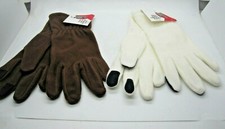 Womens Touch Screen Compatible Gloves One Size Color Choice Brown / Off White