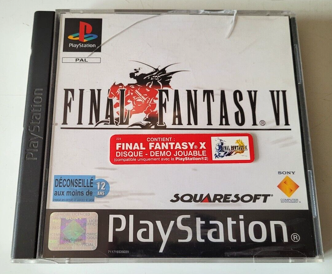 Final fantasy 6 sur ps1, complet avec démo, VF, en excellent état