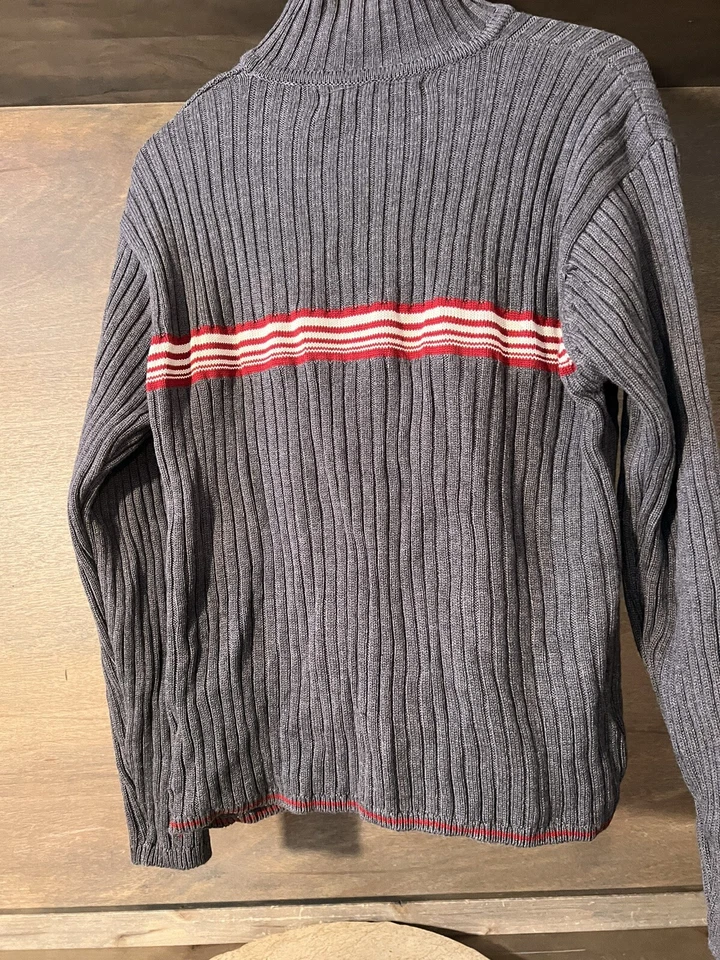 Camisa Suéter BULLHEAD Para Hombres Grande GRIS SIMULADO Cuello Manga Larga Pullover Acanalado Foto 4 de 4