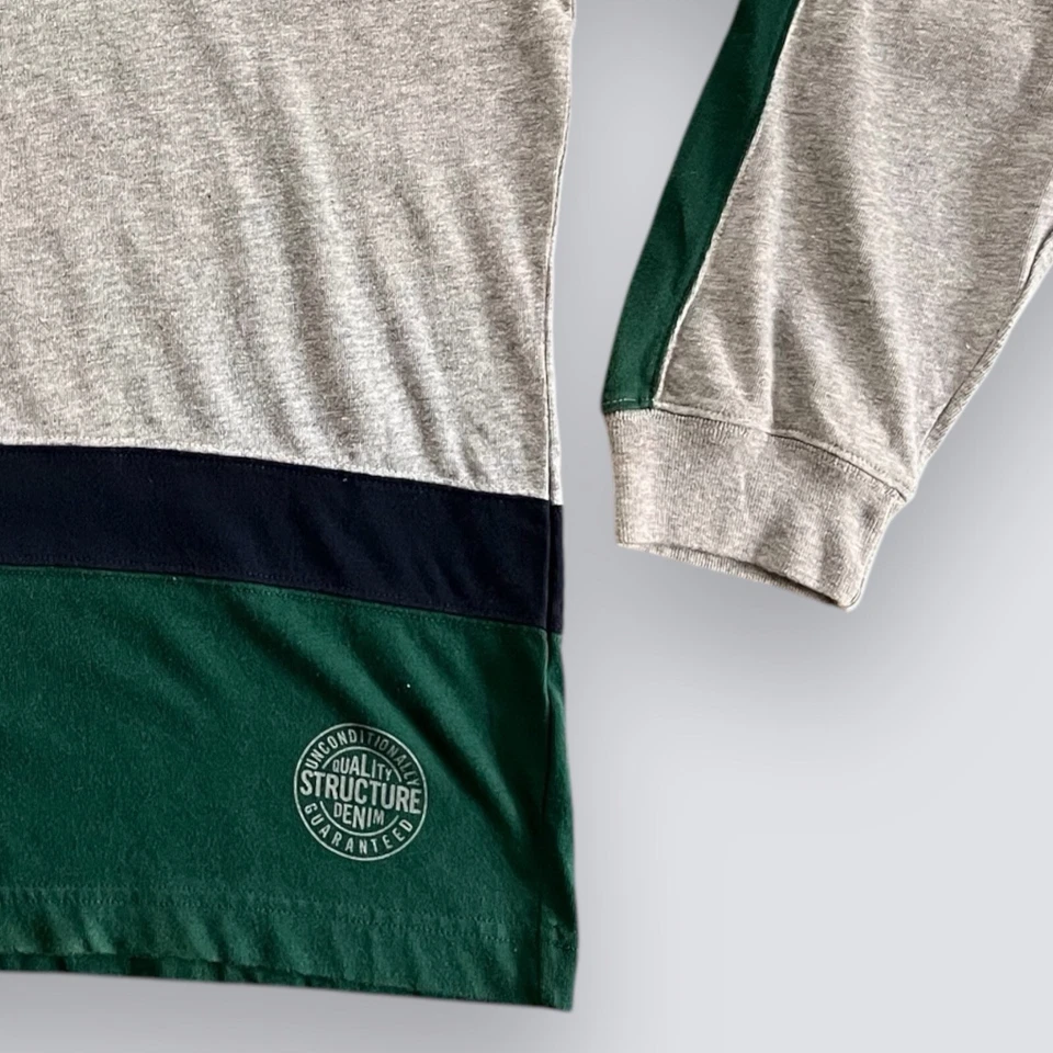 复古 90 年代结构长袖衬衫大号 1990 年代 2000 年代 Y2K 条纹时尚 — 第 3/4 张图片