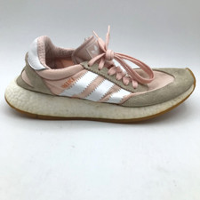 Scarpe da corsa Adidas donna Iniki rosa grigio BY9094 basse scamosciate stringate 7,5