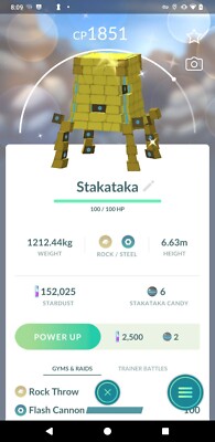   Shiny Stakataka  -  PTC - 80k stardust - Description