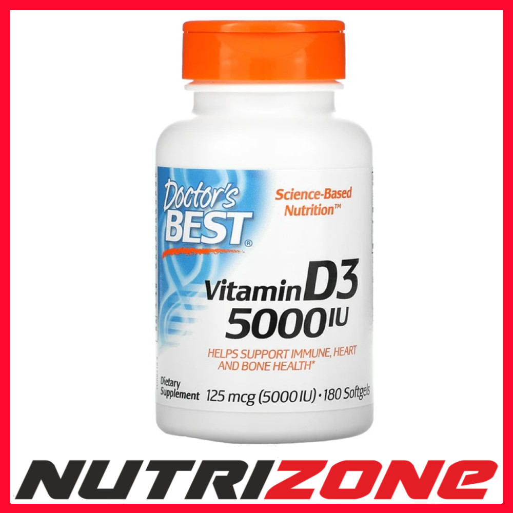 Doctor's Best Vitamin D3 5000 IU - 180 softgels