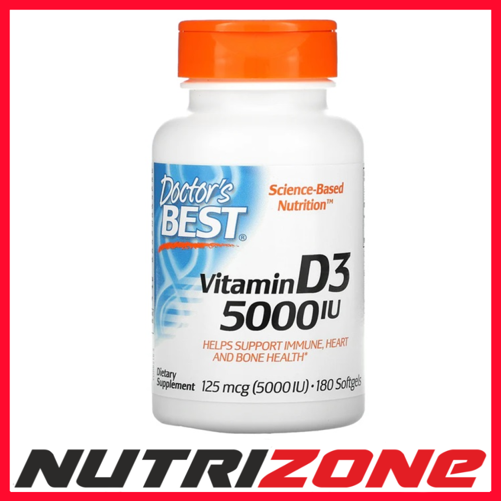 Doctor's Best Vitamin D3 5000 IU - 180 softgels