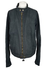 Versace Jeans Couture Black Jacket Size Xl Mens Full Zip Cotton Polyurethane