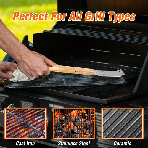 Grill Brush and Scraper, Durable & Effective, Include Extra Stainless Steel - Picture 7 of 8