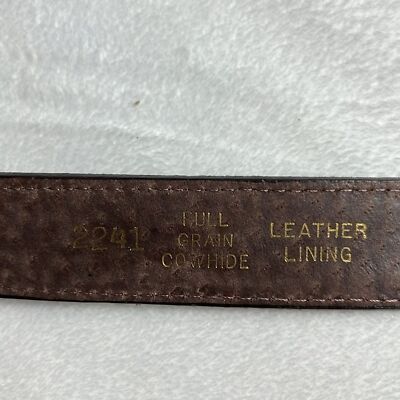 Southwestern Brown Leather Silvertone Buckle Concho Belt 28  display picture 3