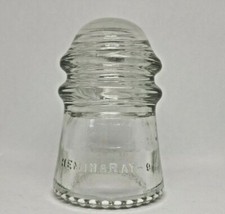 Vintage Hemingray No 9 Clear Glass Insulator Telephone Pole Made in USA BB13-308