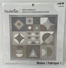 Recollections Paper Layering Kit For Paper Making Crafting GEOMETRIC BLOCKS