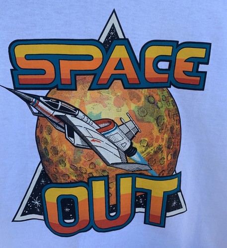 Vintage SPACE OUT T-Shirt Single Stitch Pacific Coast Co Made In USA 80s 90s L - Picture 7 of 12