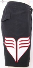 TYR Swimming Trunks Board Water Adjustable Pocket Shorts Black Red Men's 32