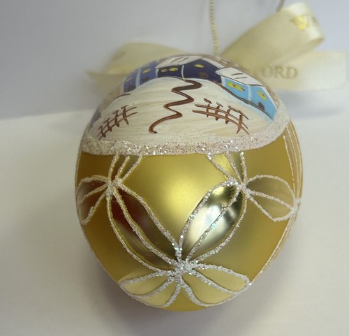 WATERFORD Winter Wonderland Egg ORNAMENT HAND MADE IN ITALY 6.5 “ Christmas - Picture 6 of 11