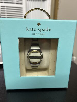 Kate Spade Black/White/Gold Scallop Activity Tracker Bracelet Watch NIB $125