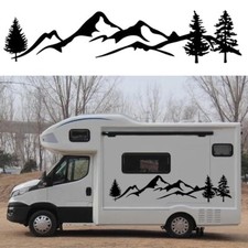 2x Aufkleber Wohnwagen Wohnmobil Caravan Camper Auto Berge Wald Landschaft DEU
