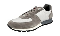 Prada Leder Bike Sneaker - Linea Rossa - Grau Silber Prax - Neu - 10 44