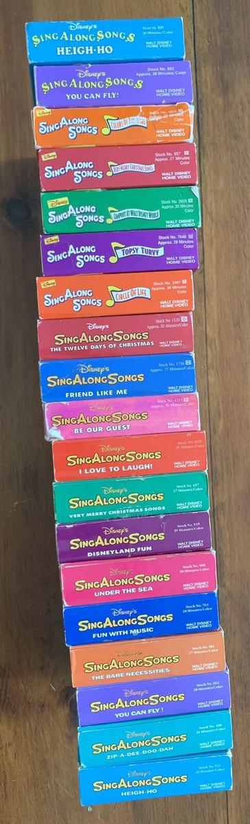 Lot Of 19 Disney Sing Along Songs VHS Volumes 1-12 Plus