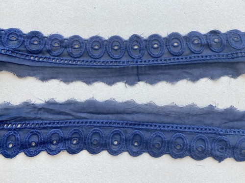 2 Yards Navy Blue Embroidered Ribbon Trim for Sewing/Crafts/Bridal/2" Wide - Picture 15 of 15