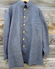 Confederate CSA Gray Wool Sack Coat, Civil War 48