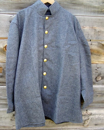 Confederate CSA Gray Wool Sack Coat, Civil War 48