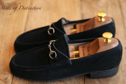 Gucci Negro Gamuza Plata Horse Bit Zapatos Mocasines Damas UK 7 EU 40 US 10 - Imagen 2 de 9