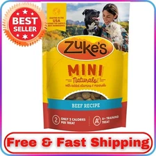 Zuke's Mini Naturals Soft Dog Training Treats Real Beef Tender Chews, 6 oz Pouch
