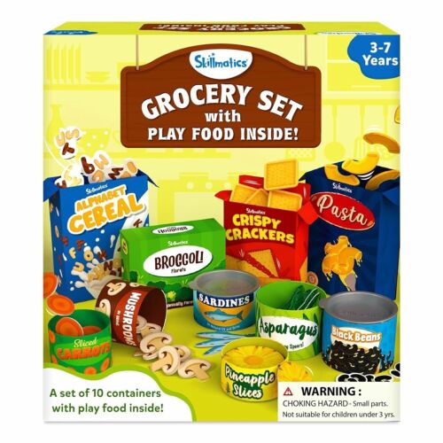 Skillmatics Grocery Set - 100+ Pieces, 10 Containers with Play Food Inside, Real - 第 1/8 張圖片