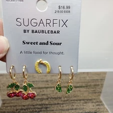 Multi SUGARFIX by BaubleBar Fruit Sweet and Sour  Earring Set  Nickel Free NEW