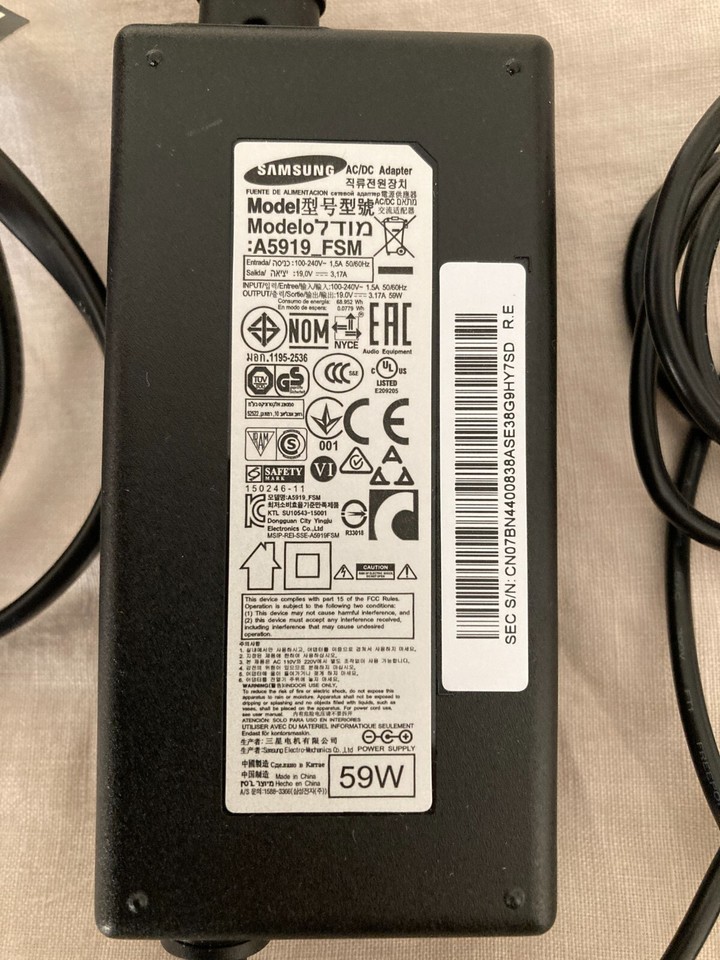 Original Samsung AC/DC Power Adapter (A5919_FSM) | eBay