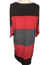 JBS Woman's Tee Shirt Mid Length Dress Shift Colorblock Size Large