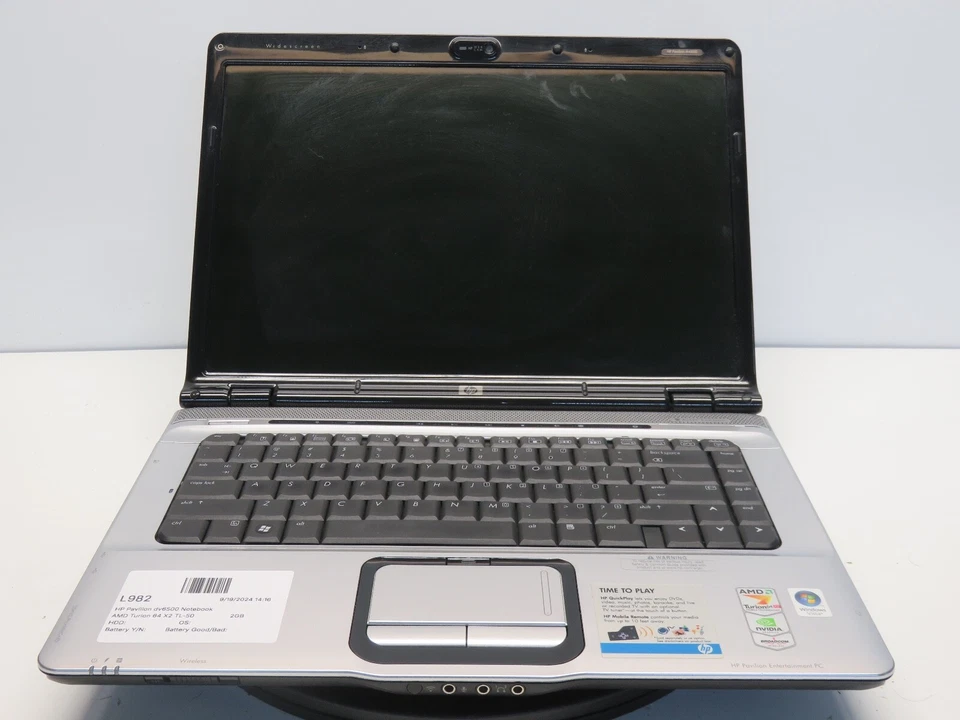 HP Pavilion dv6500 DV6636NR AMD Turion 64 X2 TL-50 1900 MHz 2 GB NO HDD No Batt - Immagine 2 di 4